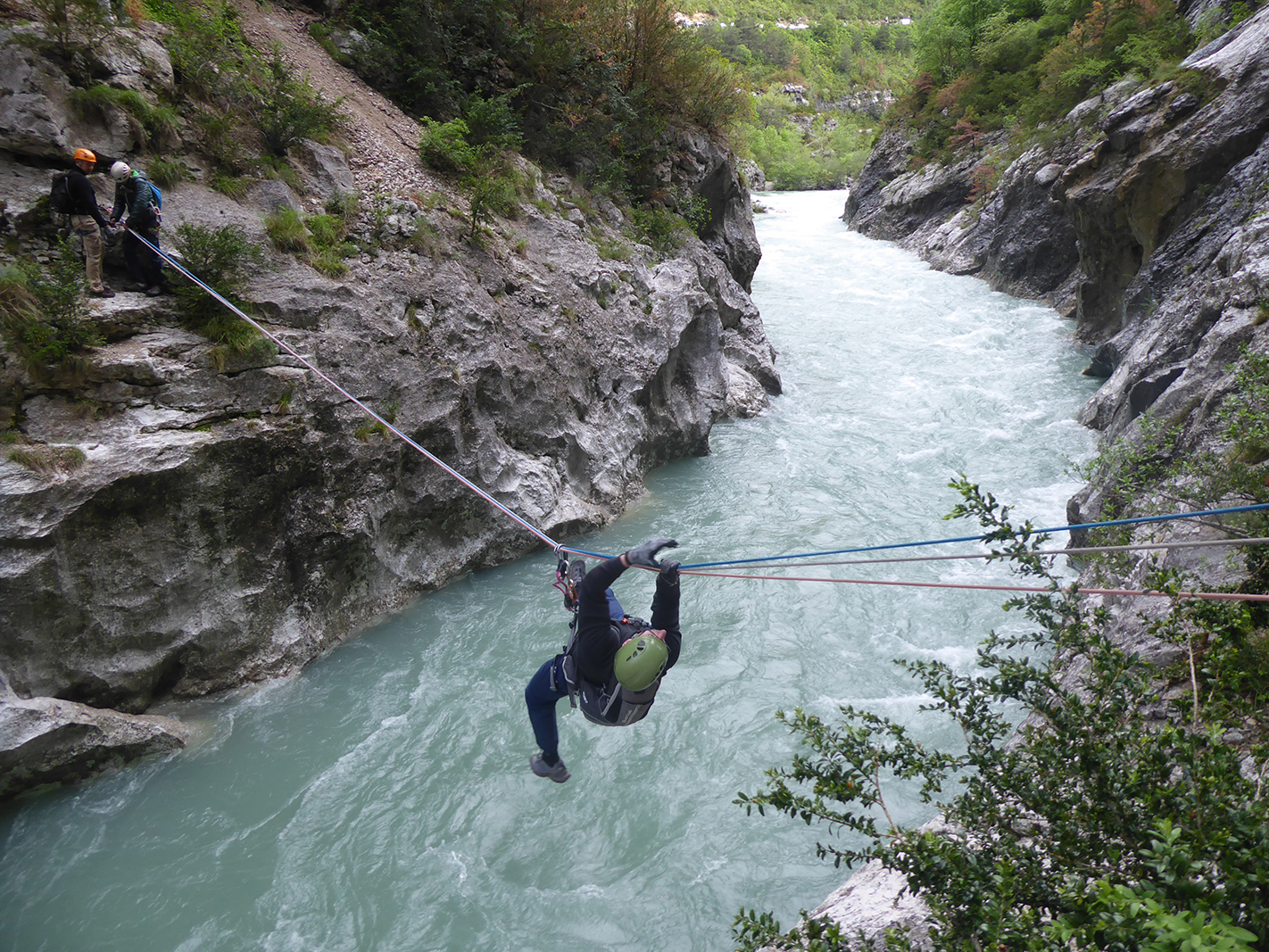 Parcours aventure, via cordata dans les Gorges du Verdon